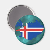 Aimant Drapeau du pays d'Islande (Recto/Verso)
