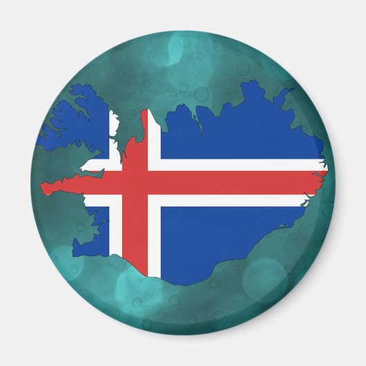 Aimant Drapeau du pays d'Islande (Devant)