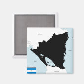 Aimant drapeau du pays du nicaragua (Recto/Verso)