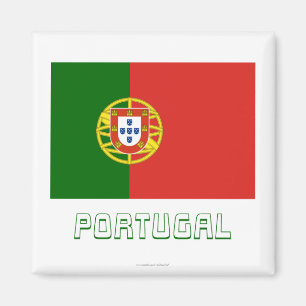 Aimant Drapeau du Portugal avec le nom