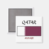 Aimant Drapeau du Qatar "ANNABI" (Recto/Verso)