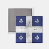 Aimant Drapeau du Québec style grunge érodé (Recto/Verso)