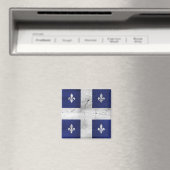 Aimant Drapeau du Québec style grunge érodé (In Situ (Lave-vaisselle))