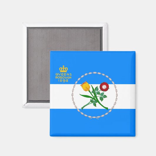 Aimant Drapeau du Queens, NY (Recto/Verso)