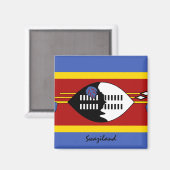 Aimant Drapeau du Swaziland & Amateurs de vacances/sports (Recto/Verso)