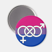Aimant Drapeau du symbole de la fierté bisexuelle (Recto/Verso)