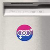 Aimant Drapeau du symbole de la fierté bisexuelle (In Situ (Lave-vaisselle))