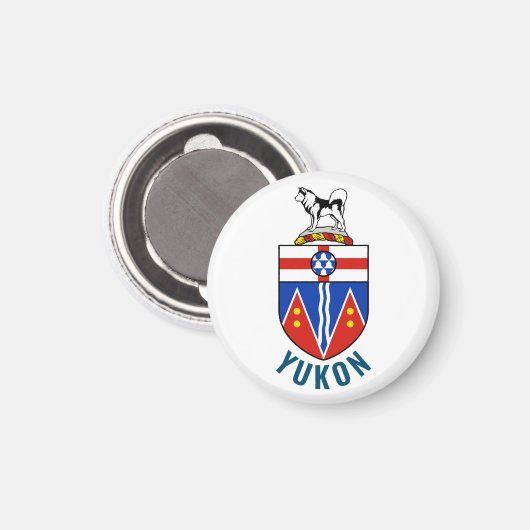 Aimant Drapeau du Territoire du Yukon - Canada (Recto/Verso)