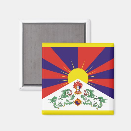 Aimant Drapeau du Tibet libre (Recto/Verso)