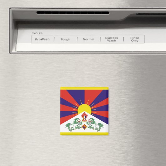 Aimant Drapeau du Tibet libre (In Situ (Lave-vaisselle))
