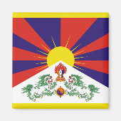 Aimant Drapeau du Tibet libre (Devant)