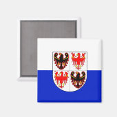 Aimant Drapeau du Trentin-Haut-Adige (Italie) (Recto/Verso)
