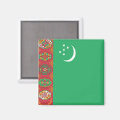 Aimant Drapeau du Turkménistan (Recto/Verso)