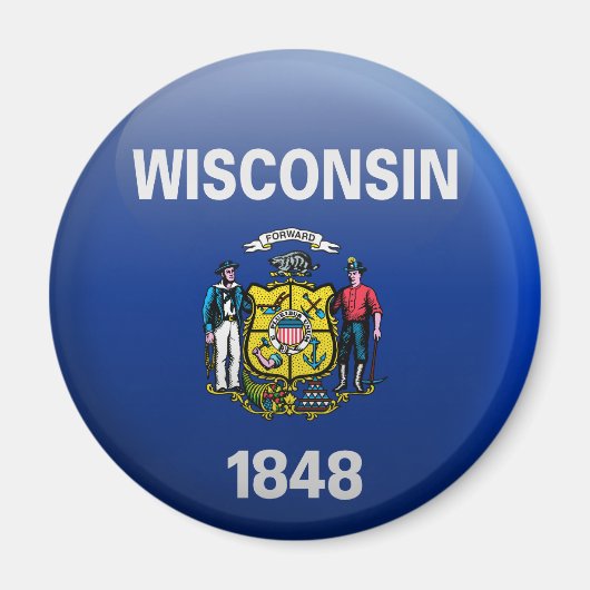 Aimant Drapeau du Wisconsin (Devant)