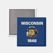 Aimant Drapeau du Wisconsin (Recto/Verso)