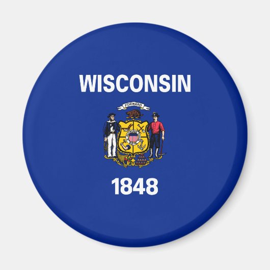 Aimant Drapeau du Wisconsin (Devant)