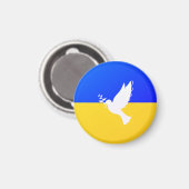 Aimant Drapeau d'Ukraine - Dove of Peace - Freedom - Peac (Recto/Verso)