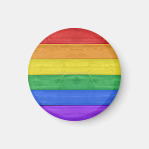 Aimant Drapeau en bois de SlipperyJoe's pride couleurs ar