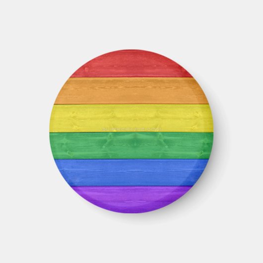 Aimant Drapeau en bois de SlipperyJoe's pride couleurs ar (Devant)