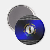 Aimant Drapeau en métal brossé du Kentucky (Recto/Verso)