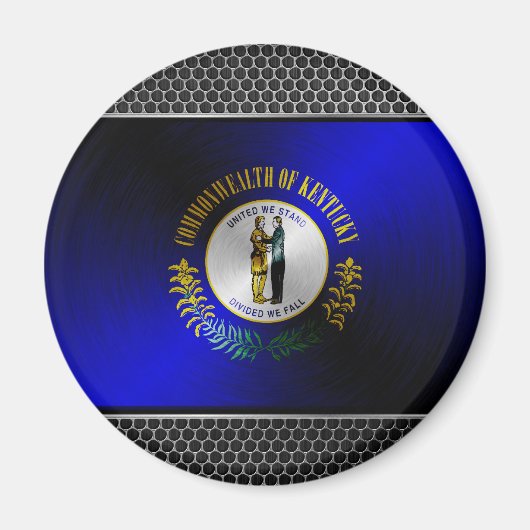 Aimant Drapeau en métal brossé du Kentucky (Devant)