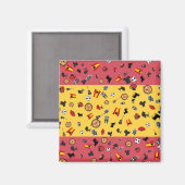 Aimant Drapeau espagnol avec des objets célèbres d'Espagn (Recto/Verso)