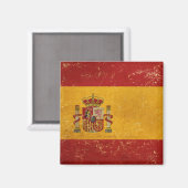 Aimant Drapeau espagnol Vintage Grunge Design (Recto/Verso)