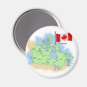 Aimant Drapeau et carte canadiens (Recto/Verso)