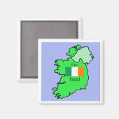 Aimant Drapeau et carte de la République d'Irlande (Recto/Verso)