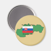Aimant Drapeau et carte de la Slovaquie (Recto/Verso)