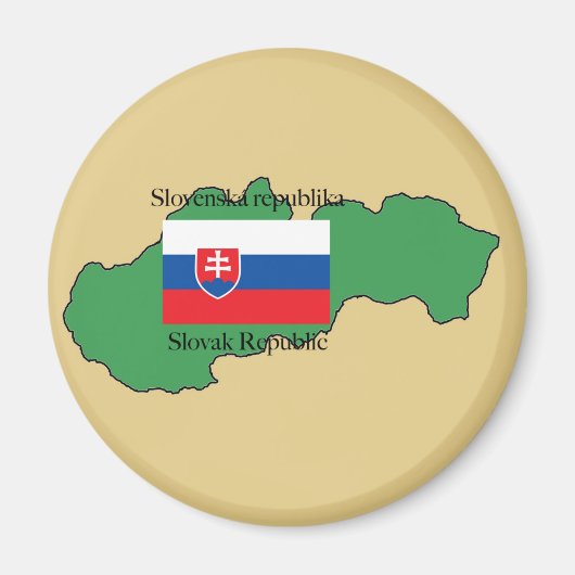 Aimant Drapeau et carte de la Slovaquie (Devant)