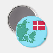 Aimant Drapeau et carte du Danemark (Recto/Verso)