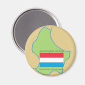 Aimant Drapeau et carte du Luxembourg (Recto/Verso)