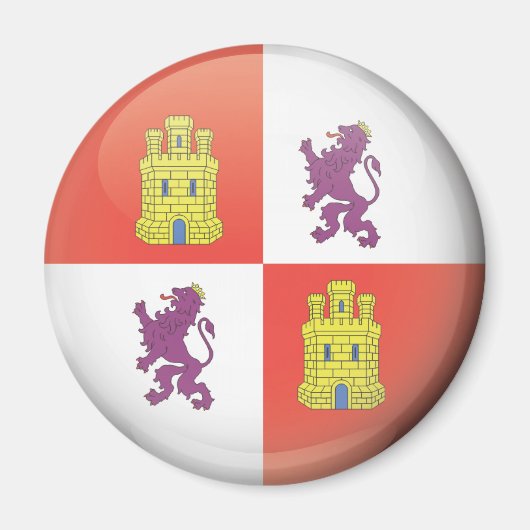 Aimant Drapeau et escudo Castille et de Leon (Devant)