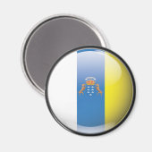 Aimant Drapeau et escudo des Iles Canaries (Recto/Verso)