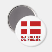 Aimant Drapeau et mot Danmark CC (Recto/Verso)