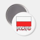 Aimant Drapeau et nom de la Pologne (Recto/Verso)