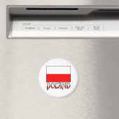 Aimant Drapeau et nom de la Pologne (In Situ (Lave-vaisselle))