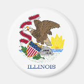 Aimant Drapeau et phoque de l'Illinois (Devant)
