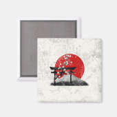 Aimant Drapeau et symboles du Japon ID153 (Recto/Verso)