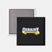 Aimant Drapeau fièrement ukrainien d'Ukraine (Recto/Verso)