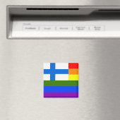AIMANT DRAPEAU FINLANDAIS LGBT RAINBOW FINLANDE (In Situ (Lave-vaisselle))