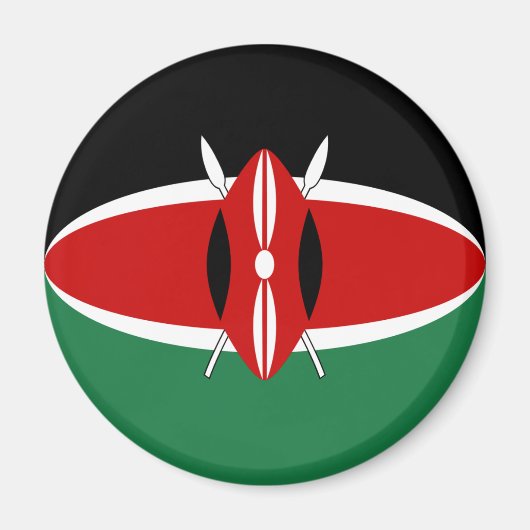 Aimant drapeau fish-eye Kenya (Devant)