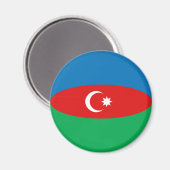 Aimant drapeau fisheye Azerbaïdjan (Recto/Verso)