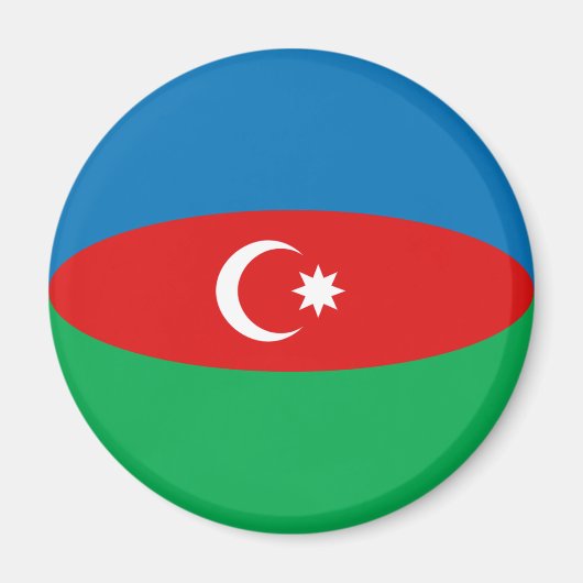 Aimant drapeau fisheye Azerbaïdjan (Devant)