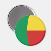 Aimant Drapeau Fisheye Bénin (Recto/Verso)