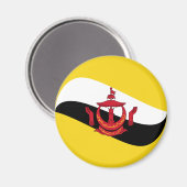 Aimant Drapeau Fisheye Brunei (Recto/Verso)