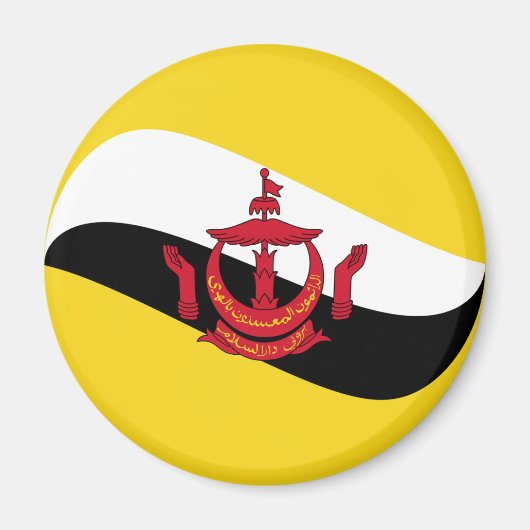 Aimant Drapeau Fisheye Brunei (Devant)