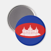 Aimant Drapeau Fisheye Cambodge (Recto/Verso)