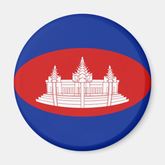 Aimant Drapeau Fisheye Cambodge (Devant)